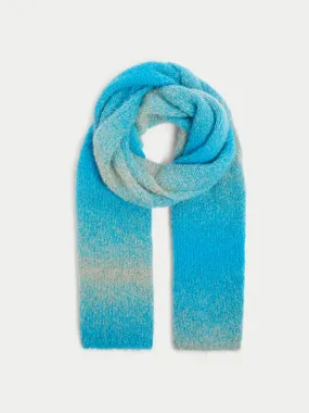 Alpaca Blend Space Dye Scarf | Blue