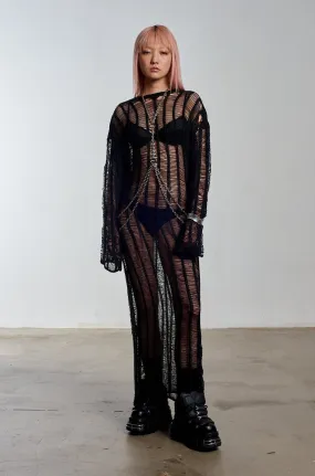 Armour Chain Harness Knit Maxi Dress