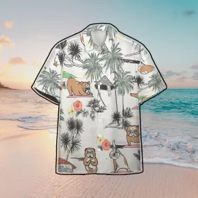 Bulldog Yoga Hawaii Button Shirt