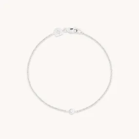 Essential Crystal Charm Bracelet in Silver