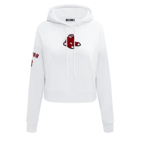 MLB BOSTON RED SOX CLASSIC WOMEN'S CROPPED PO HOODIE (WHITE)