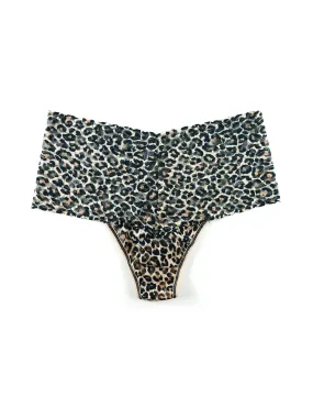 Printed Retro Lace Thong Classic Leopard